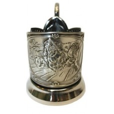 Подстаканник "Тройка" никелированный с чернью Подстаканник "Тройка" никелированный с чернью