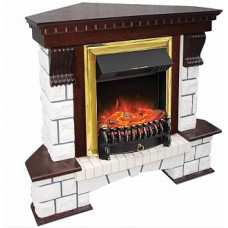 Портал Pierre Luxe угловой (классика Opti-Myst и Optiflame) белый